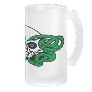 Celtic Skull Frosted Glass Mug