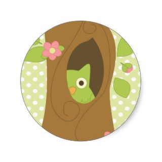 Owl Peeking Stickers