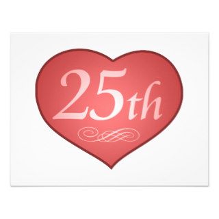 25th Anniversary Heart Custom Invites