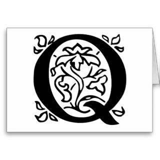 Fancy Letter Q Greeting Cards