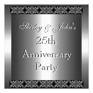 Invitation 25th Wedding Anniversary Party Silver