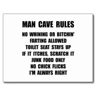 Man Cave Rules Postcards