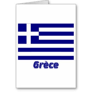 Drapeau Grèce avec le nom en français Card