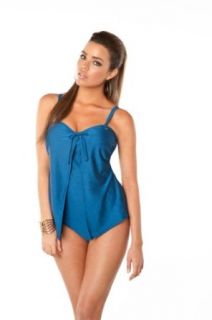 AERIN ROSE TWIL 303 Cardigan Underwire One Piece colorTwilight size14F/G Fashion One Piece Swimsuits