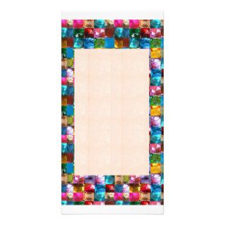 Amazing Grace BORDER FRAME GEM PEARL JEWELS Personalized Photo Card