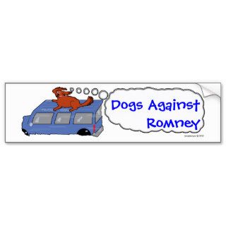 Dogs Against Romney Cartoon Bumper Stickers