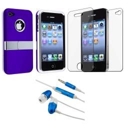 BasAcc Blue Case with Stand/ Protector/ Headset for Apple iPhone 4S Eforcity Cases & Holders