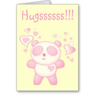 Hugs Panda Bear Cute Cartoon Greetings Card