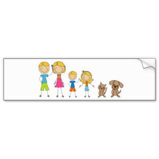 Family Stick Figures Bumper Stickers