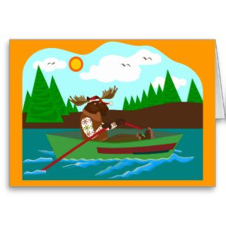 Moose Gone Canoeing Greeting Card