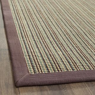 Hand woven Stripes Multicolor/ Purple Fine Sisal Rug (3' x 5') Safavieh 3x5   4x6 Rugs