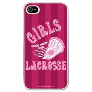 Girls Just Wanna Play Lacrosse iPhone Case (iPhone 4/4S) Cell Phones & Accessories