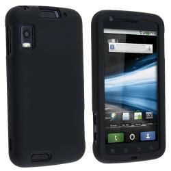 Snap on Black Rubber Coated Case for Motorola MB860 Atrix 4G Eforcity Cases & Holders