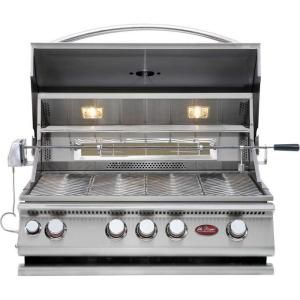 Cal Flame 4 Burner Built In Stainless Steel Propane Gas Convection Grill with Infrared Rotisserie BBQ13874CP