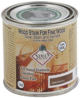 SamaN SAM 308 8 8 Ounce Interior Stain for Fine Wood for Seal, Stain and Varnish, Dark Chestnut   Household Wood Stains  