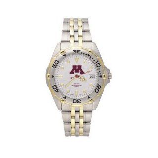 NCAA Logo Art Minnesota Golden Gophers Men's Elite Watch with Stainless Steel Band  Sports Fan Watches  Sports & Outdoors