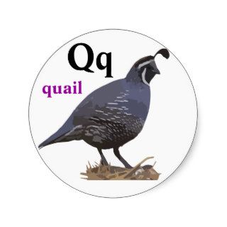 Letter Q quail Stickers
