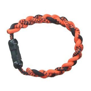 Titanium Ionic Braided Wristband   Orange/Black  Bracelets  Sports & Outdoors