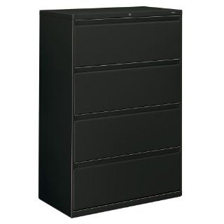 Hon 4 Drawer Lateral File Cabinet with Lock, 36 by 19 1/4 by 53 1/4 Inch, Black  
