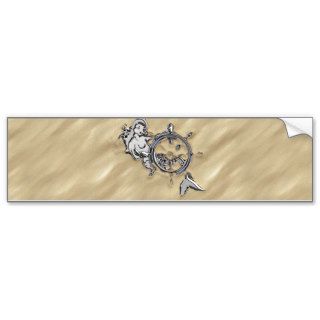 Silver Mermaid in the Sand Bumper Stickers