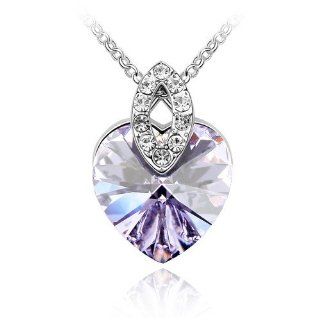 Charm Jewelry Swarovski Crystal Element 18k Gold Plated Light Violet Hearts Pleasant Necklace Z#337 Zg4d070d Choker Necklaces Jewelry