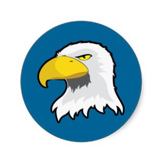 eagle mascot round stickers