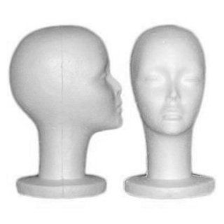 Long Neck Female Styrofoam Head, White