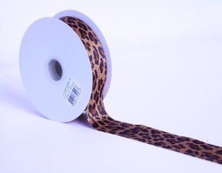 Natural Grosgrain Ribbon Leopard Print 7/8 inch 25 Yards