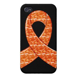 Orange Crystal Ribbon Kidney Cancer MS Leukemia iPhone 4/4S Cover