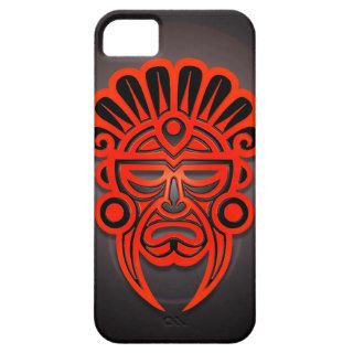 Mayan Mask Design, Red and Black iPhone 5 Case