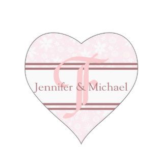 Wedding Hearts Bride And Groom Monogram Letter F 2 Stickers