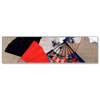 扇子, 北斎 Five Fans, Hokusai, Ukiyoe Bumper Stickers