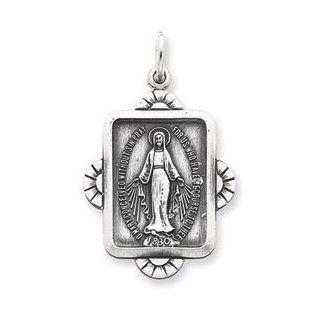 Miraculous Medal  Sterling Silver Antiqued Miraculous Medal Jewelry