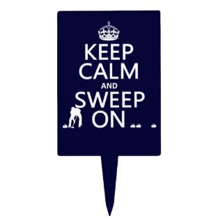 Keep Calm and Sweep On (curling)(any color) Cake Toppers