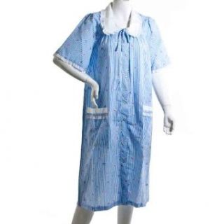 Madisons Plus Size Best Peter Pan Collar Duster   Blue Nightgowns