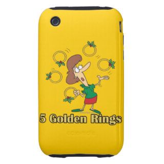 five golden gold rings 5th fifth day of christmas iPhone 3 tough cover