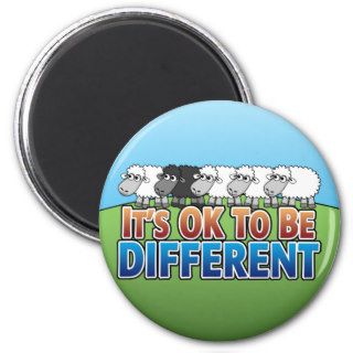 It's OK to be Different BLACK SHEEP Refrigerator Magnet