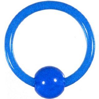 14 Gauge Dark Blue UV Glow in the Dark Ball Captive Ring Captive Bead Body Piercing Rings Jewelry