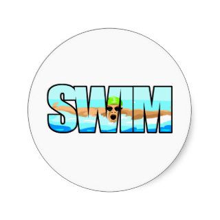 Swim Butterfly Round Sticker