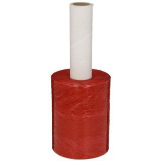 Goodwrappers PLRT80 5 Linear Low Density Polyethylene Red Tint Cast Narrow Width Disposable Hand Stretch Wrap with 1 Plain Core Extension/Built In Dispenser, 1000' Length x 5" Width x 80 Gauge Thick (Case of 12) Material Handling Equipment Indus