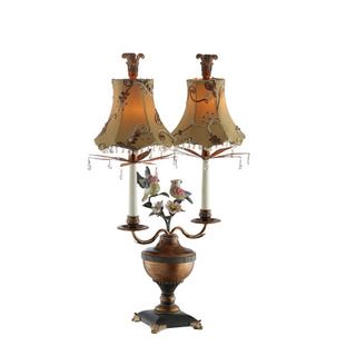 Birds with Flowers/ Crystals Twin Lamp Table Lamps