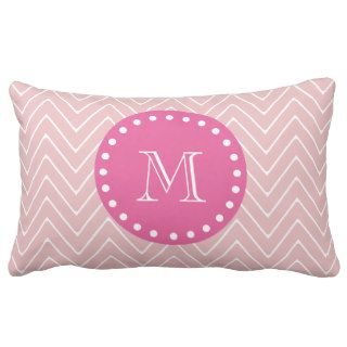 Hot Pink, Pink Chevron  Your Monogram Throw Pillows