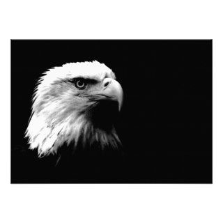 Black & White Bald American Eagle Invitation