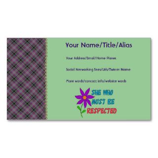 She Who Must Be Respected Business Card Template