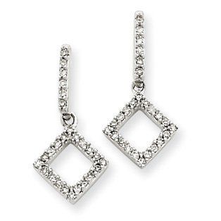 14k White Gold Diamond Earrings. Carat Wt  0.19ct. Metal Wt  1.38g Jewelry