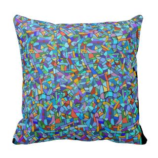 Blue Stain glass mosaic effect cushion Pillows