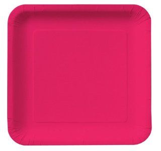 9 inch Square Paper Dinner Plate Hot Magenta 180 Ct Kitchen & Dining