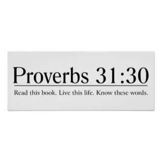 Read the Bible Proverbs 3130 Posters