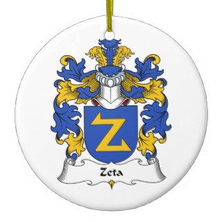 Zeta Family Crest Christmas Tree Ornaments