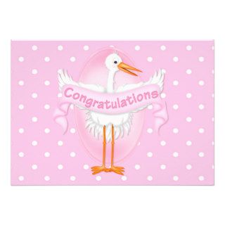 Stork Congratulations Baby Shower Invitation